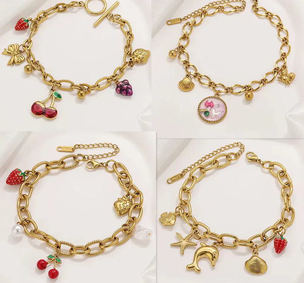 Armband mit verschiedenen Motiv-Anhängern – Armband