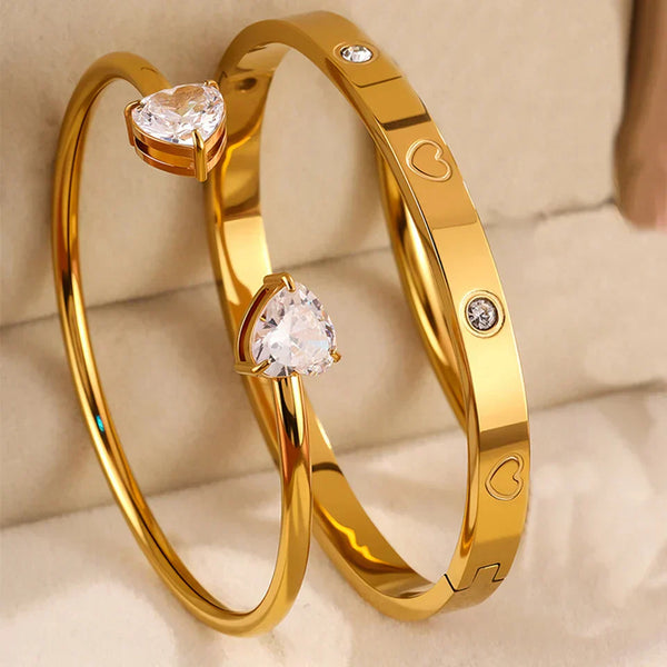 Armreife in verschiedenen Designs – Set Gold und Set Silber
